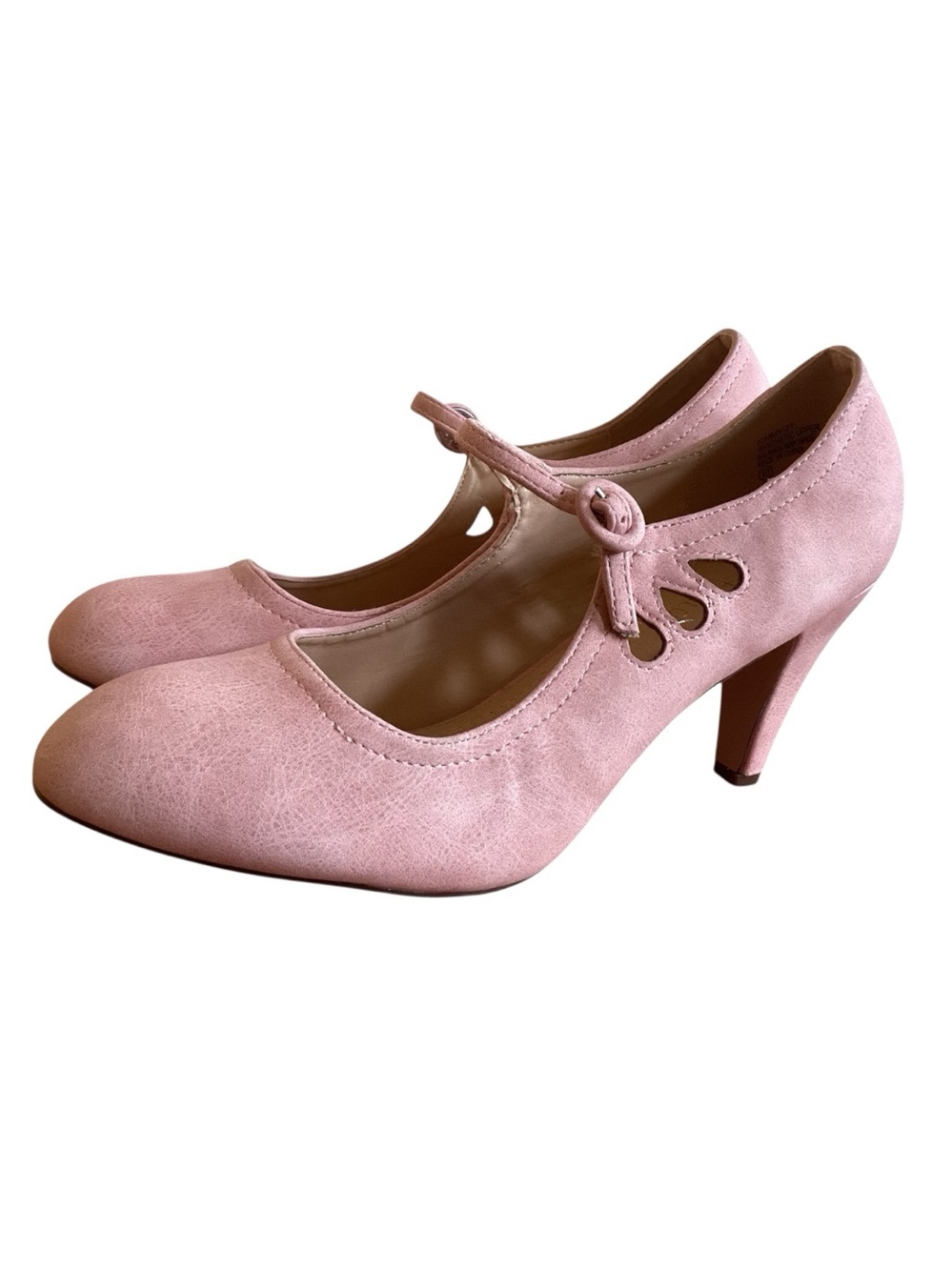 Chase & Chloe Kimmy-21  Pink Faux Suede Mary Jane Pumps size 10